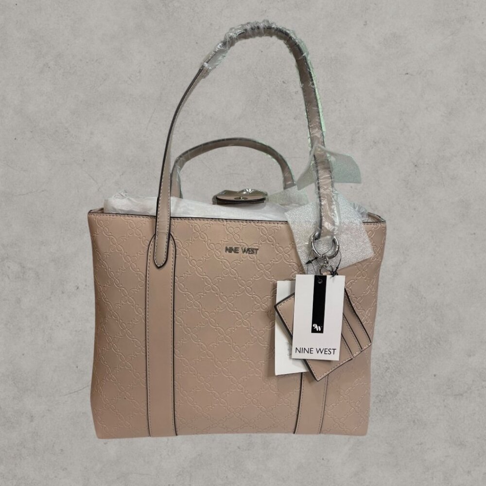 Nine West PaulsonTote Bag Medium Taupe Marble Pattern